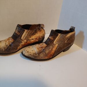 Stacy Adams Snakeskin Patterned Men's Slip On Ankle Boots Size 8